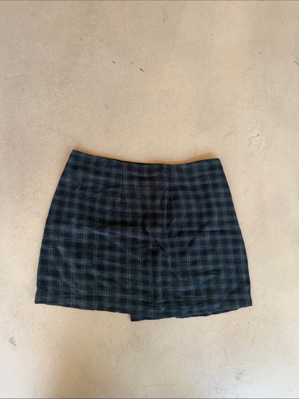 Brandy Melville Green and Blue Plaid Mini Skirt